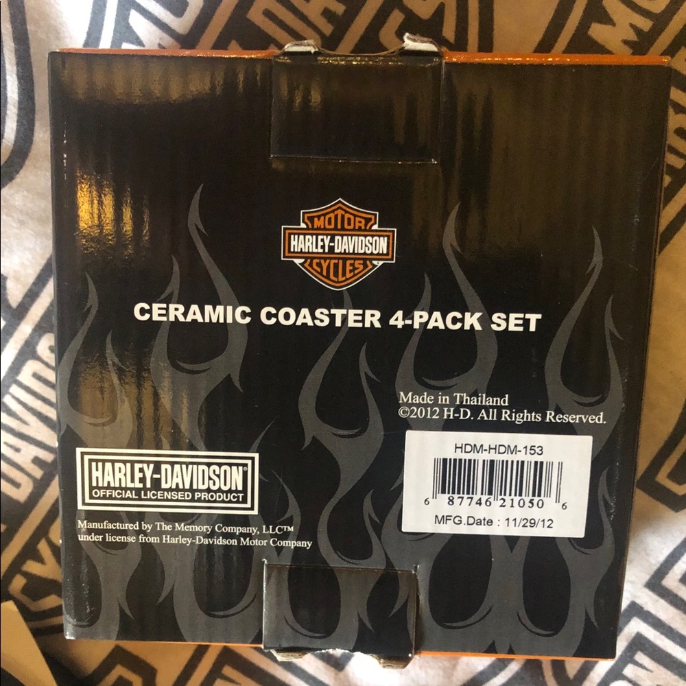 NWT Harley-Davidson ceramic coaster set - Picture 4 of 5